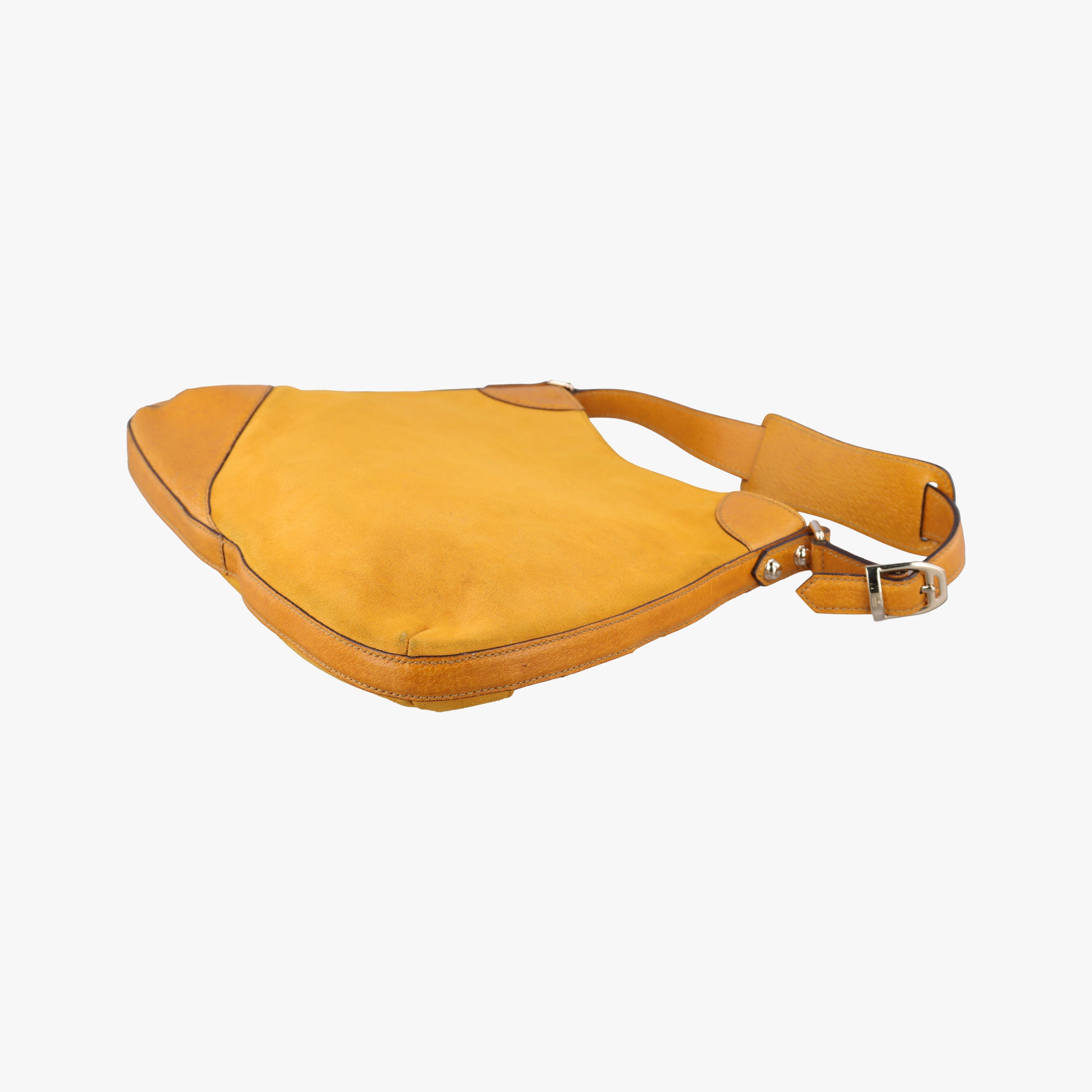 Pre-owned Gucci Horsebit Hobo Yellow Suede×leather 137388 shoulderbag | stylenewstar
