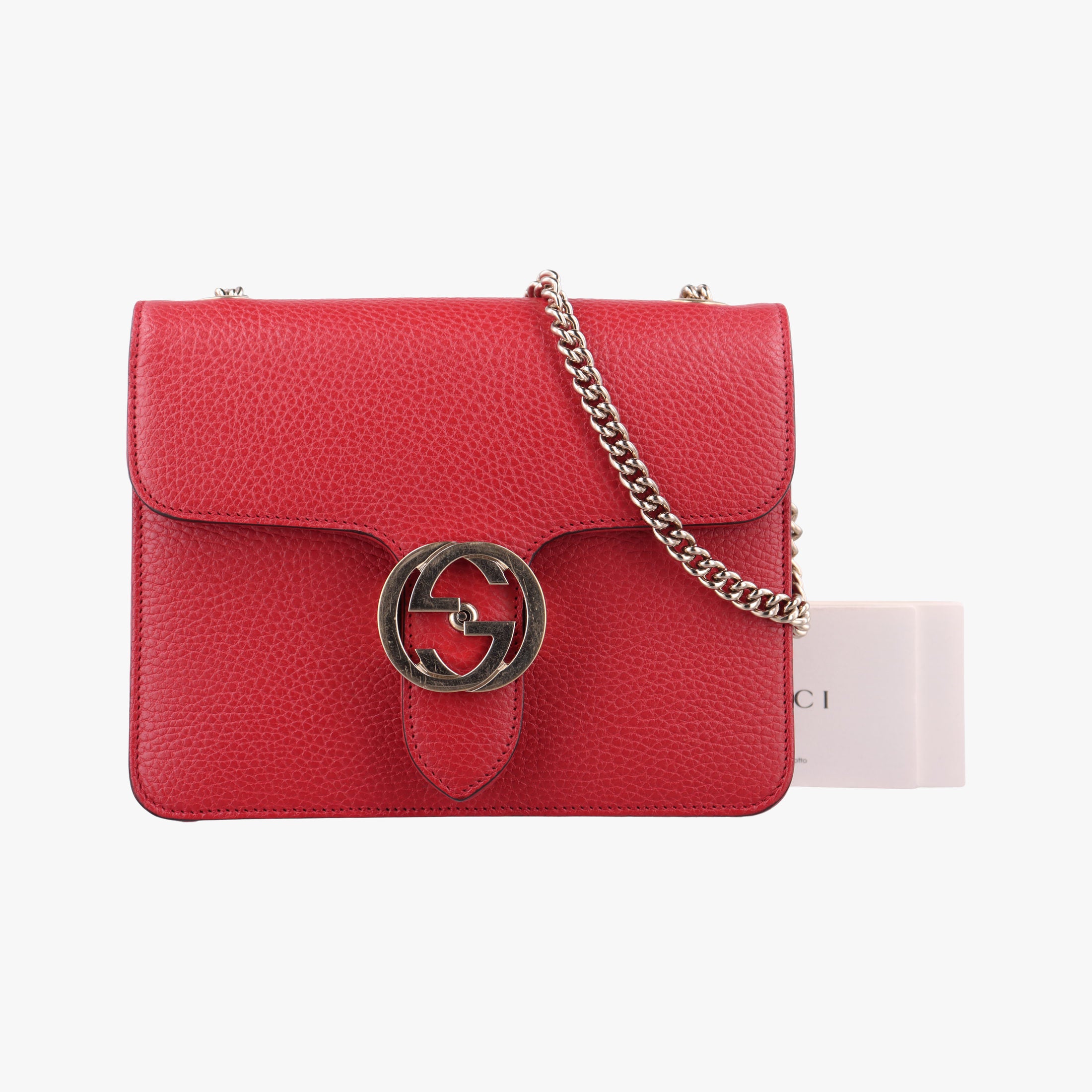 Secondhand Gucci Interlocking G Red Leather 510304 shoulderbag | stylenewstar