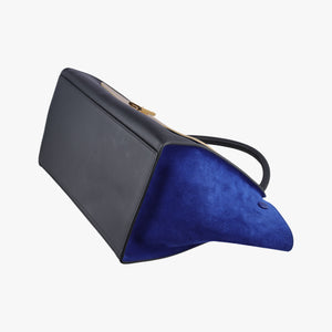 Vintage Celine Trapeze Beige×black×blue Suede × leather  shoulderbag | stylenewstar