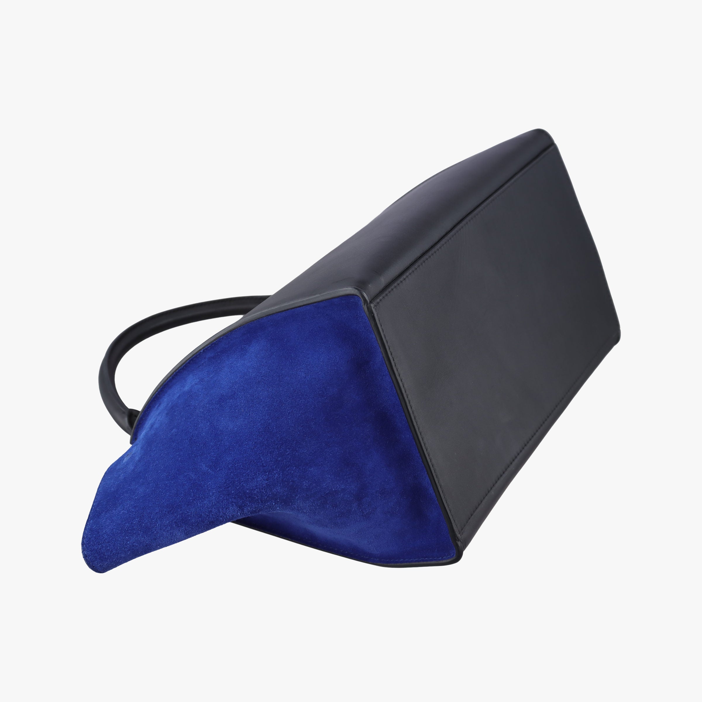 Vintage Celine Trapeze Beige×black×blue Suede × leather  shoulderbag | stylenewstar