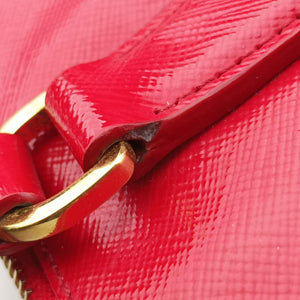 Pre-owned Prada Galleria Red SAFFIANO Patent BN1801 shoulderbag | stylenewstar