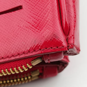 Pre-owned Prada Galleria Red SAFFIANO Patent BN1801 shoulderbag | stylenewstar
