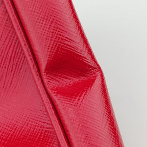 Pre-owned Prada Galleria Red SAFFIANO Patent BN1801 shoulderbag | stylenewstar