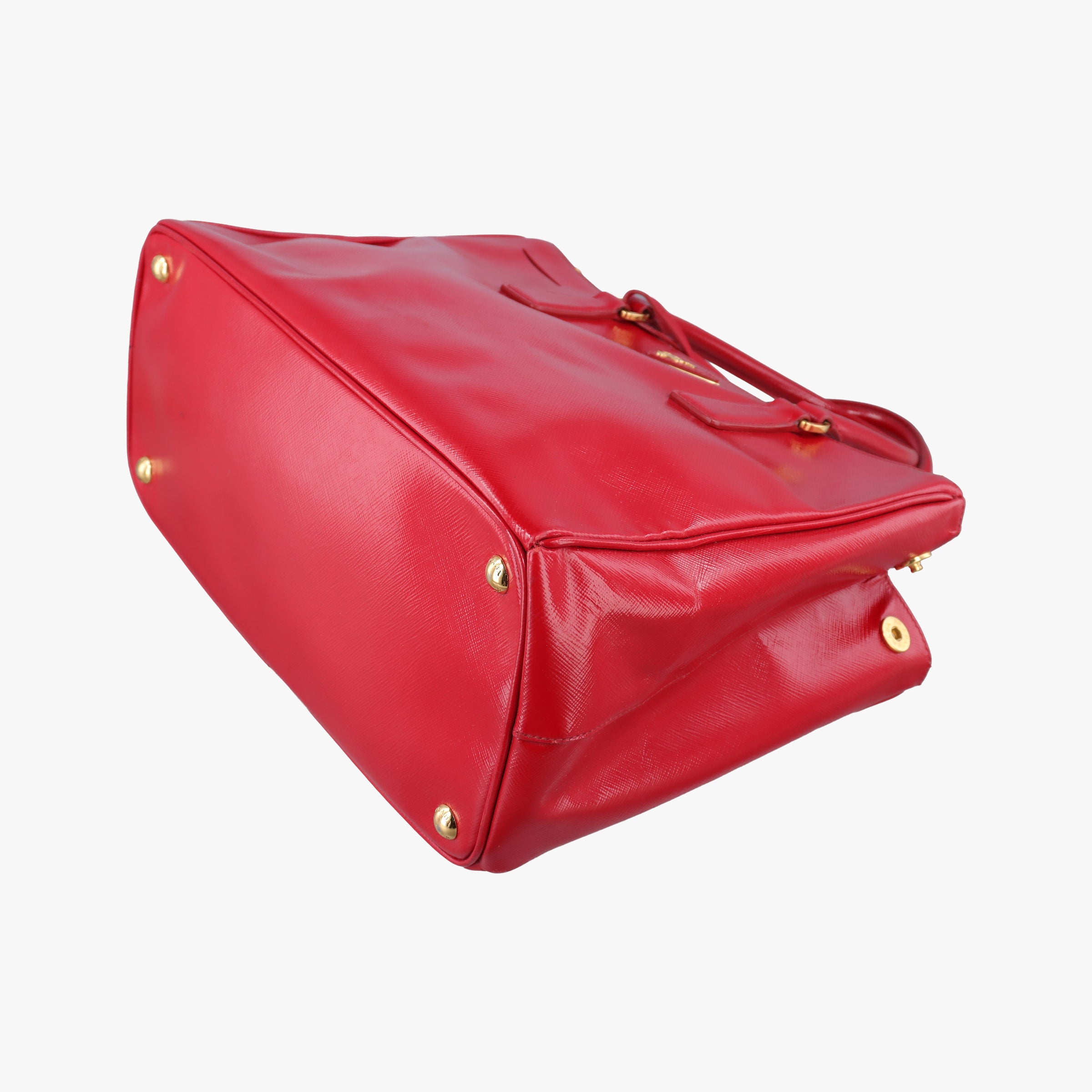 Pre-owned Prada Galleria Red SAFFIANO Patent BN1801 shoulderbag | stylenewstar