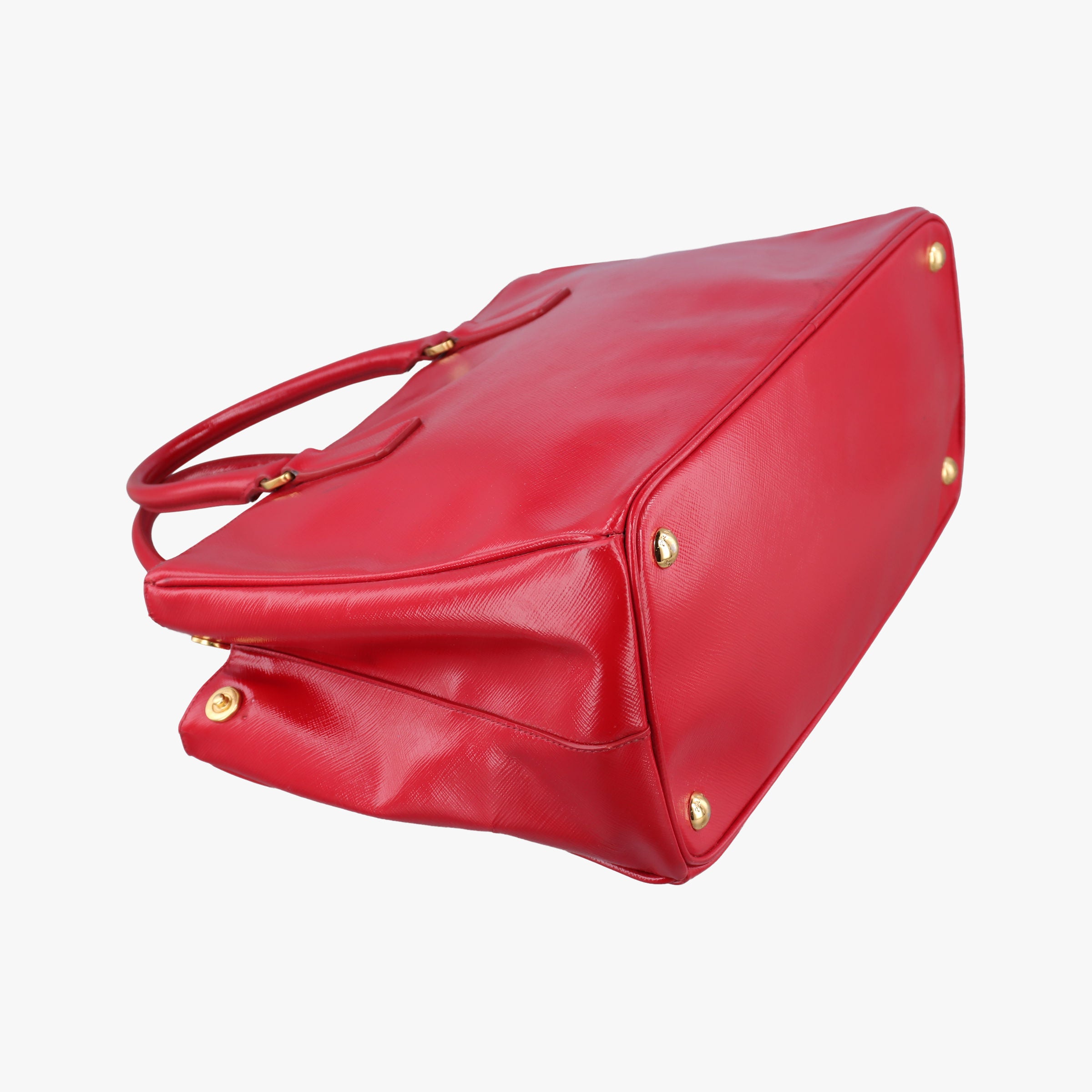 Pre-owned Prada Galleria Red SAFFIANO Patent BN1801 shoulderbag | stylenewstar