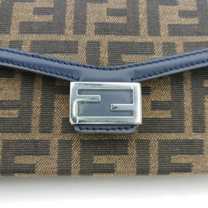 Pre-owned Fendi Zucca Soft Trunk Phone Pouch Brown canvas 7AS139 shoulderbag | stylenewstar