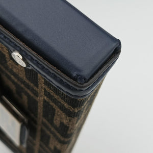 Pre-owned Fendi Zucca Soft Trunk Phone Pouch Brown canvas 7AS139 shoulderbag | stylenewstar