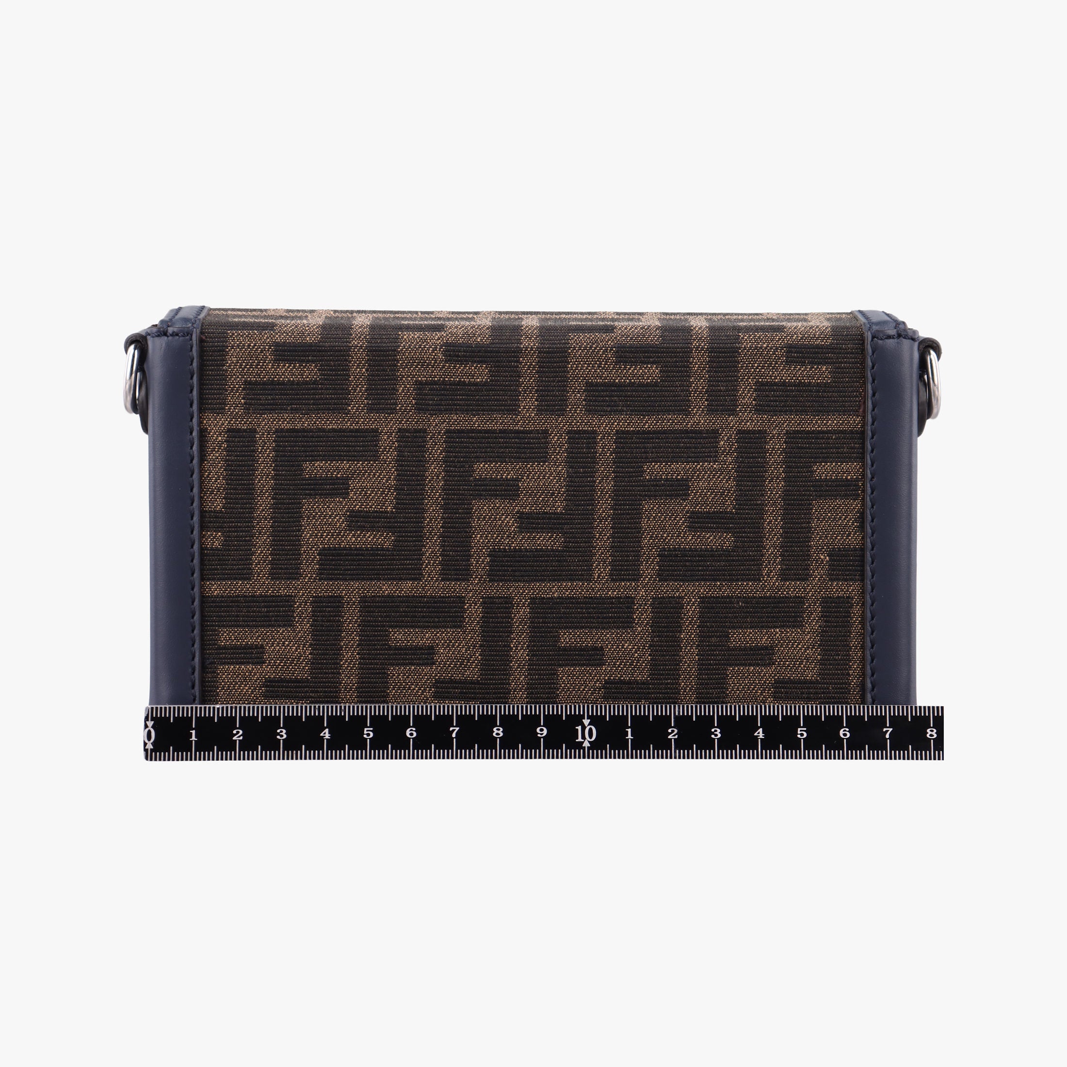 Pre-owned Fendi Zucca Soft Trunk Phone Pouch Brown canvas 7AS139 shoulderbag | stylenewstar
