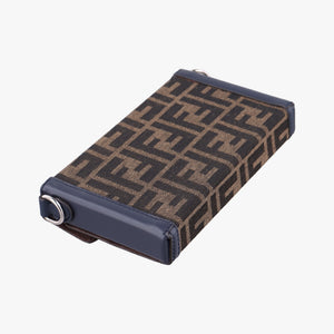 Pre-owned Fendi Zucca Soft Trunk Phone Pouch Brown canvas 7AS139 shoulderbag | stylenewstar