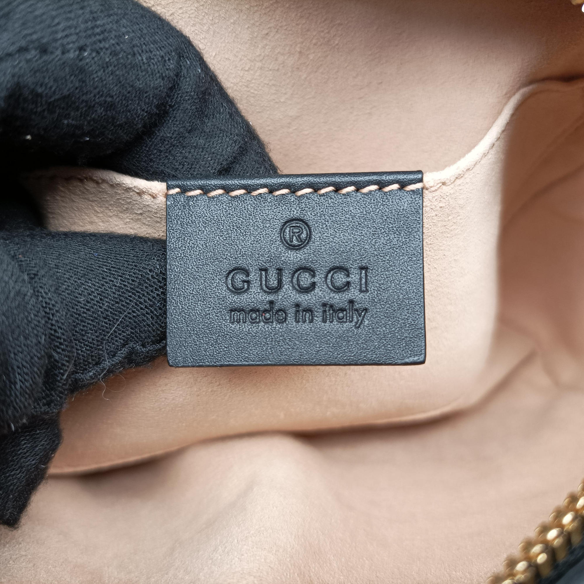 Pre-owned Gucci Ophidia Red×Black Suede× Leather 517076 bum bag/waist bag | stylenewstar