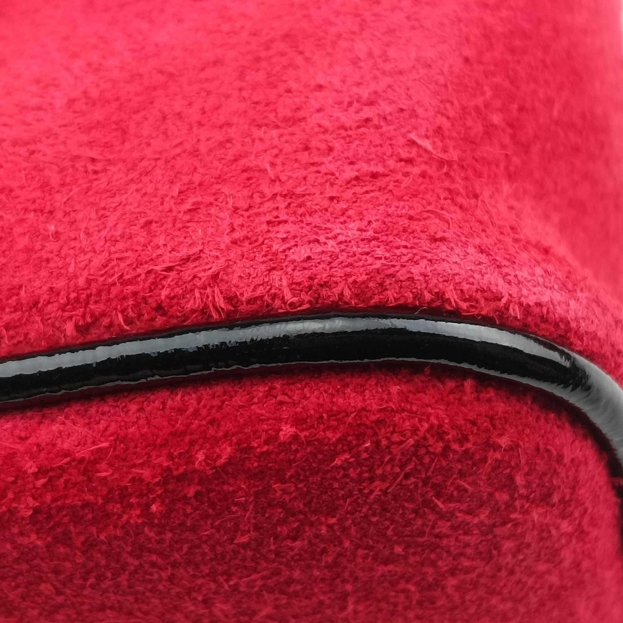 Pre-owned Gucci Ophidia Red×Black Suede× Leather 517076 bum bag/waist bag | stylenewstar