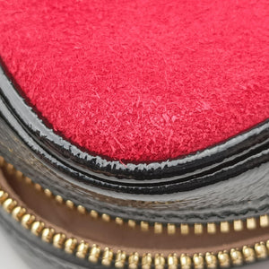 Pre-owned Gucci Ophidia Red×Black Suede× Leather 517076 bum bag/waist bag | stylenewstar