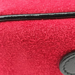 Pre-owned Gucci Ophidia Red×Black Suede× Leather 517076 bum bag/waist bag | stylenewstar