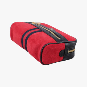 Pre-owned Gucci Ophidia Red×Black Suede× Leather 517076 bum bag/waist bag | stylenewstar