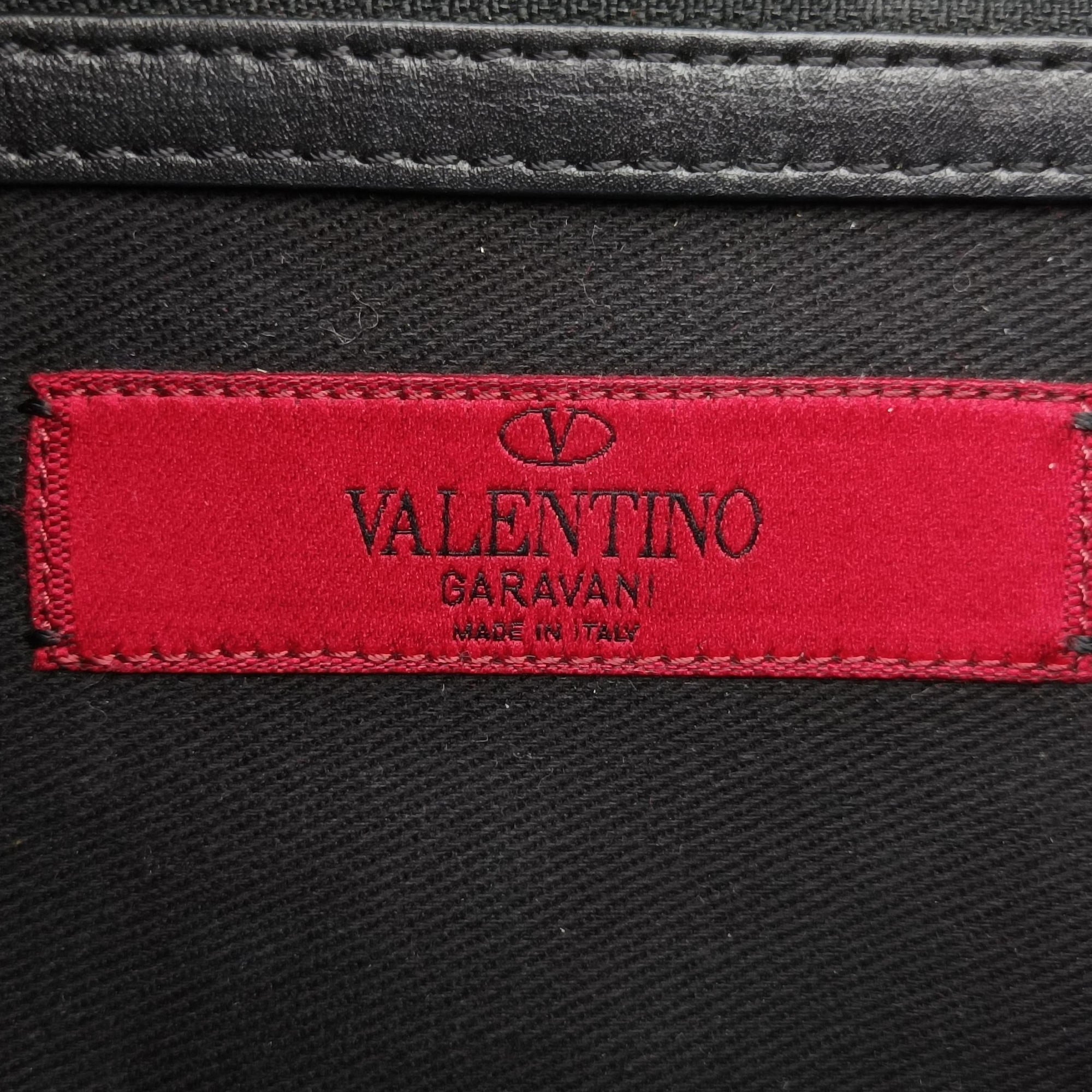 Pre-owned Valentino Rockstud Glam Lock Black Leather  shoulderbag | stylenewstar