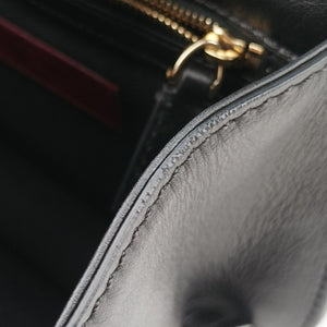 Pre-owned Valentino Rockstud Glam Lock Black Leather  shoulderbag | stylenewstar