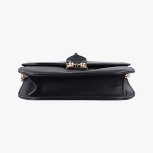 Pre-owned Valentino Rockstud Glam Lock Black Leather  shoulderbag | stylenewstar