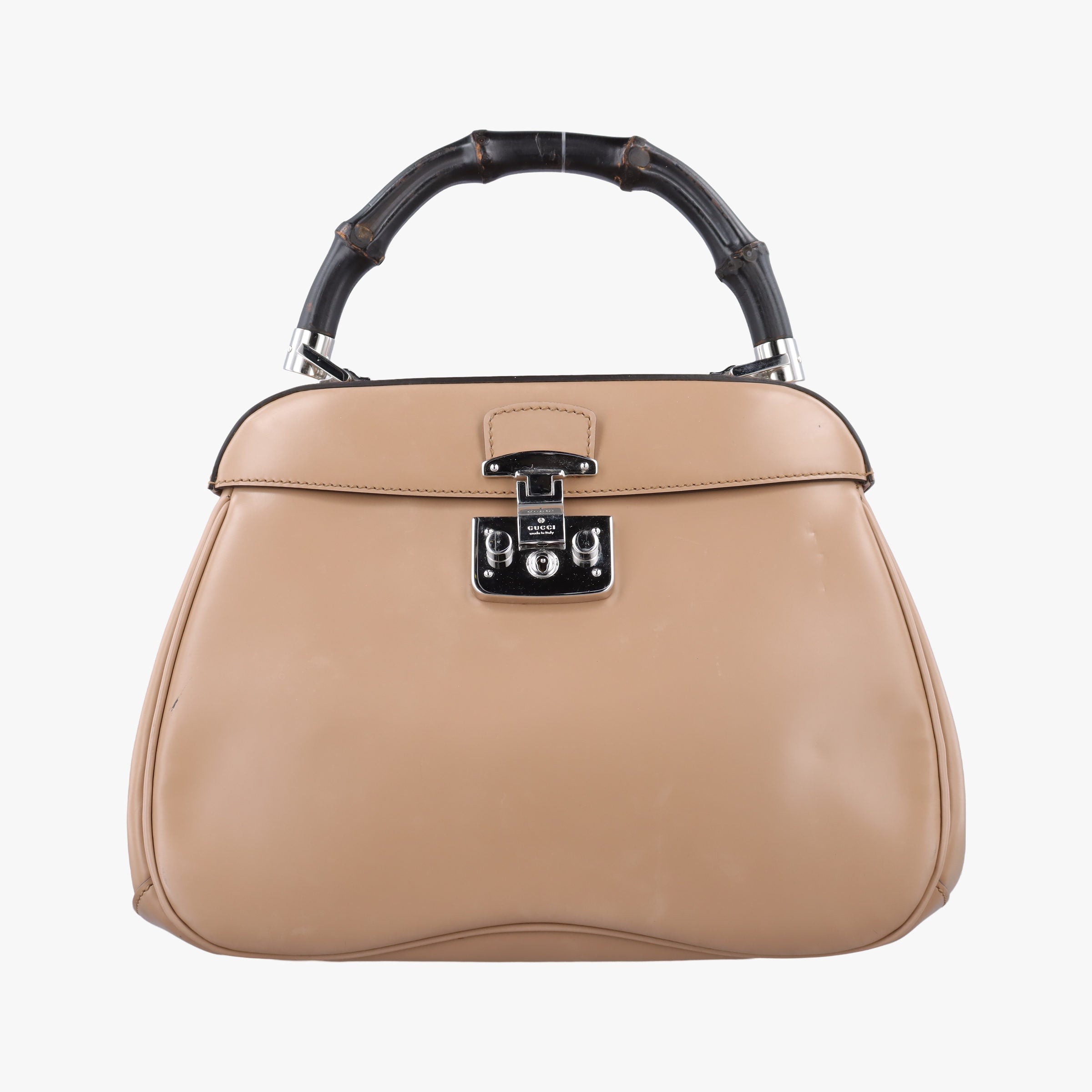 Pre-owned Gucci Bamboo Beige leather 331830 handbag | stylenewstar