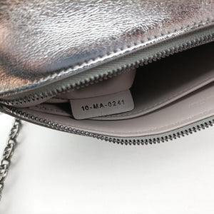 Pre-owned Christian Dior Dior double Medium Silver Leather  shoulderbag | stylenewstar