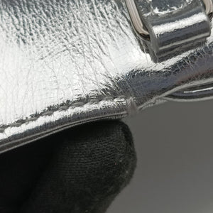 Pre-owned Christian Dior Dior double Medium Silver Leather  shoulderbag | stylenewstar