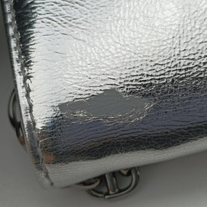 Pre-owned Christian Dior Dior double Medium Silver Leather  shoulderbag | stylenewstar