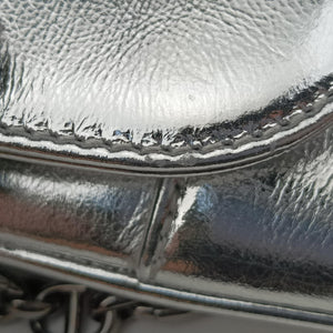 Pre-owned Christian Dior Dior double Medium Silver Leather  shoulderbag | stylenewstar