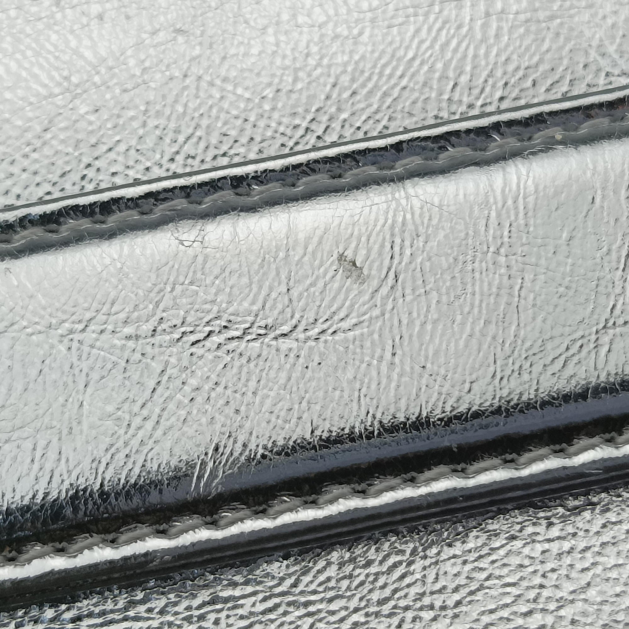 Pre-owned Christian Dior Dior double Medium Silver Leather  shoulderbag | stylenewstar