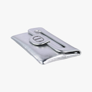 Pre-owned Christian Dior Dior double Medium Silver Leather  shoulderbag | stylenewstar