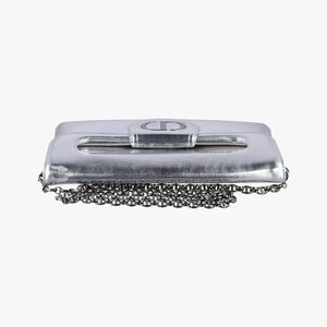 Pre-owned Christian Dior Dior double Medium Silver Leather  shoulderbag | stylenewstar