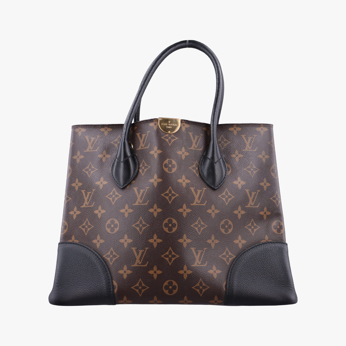 Pre-owned Louis Vuitton Flandrin Brown×Black Monogram canvas×calf leather M41595 handbag | stylenewstar