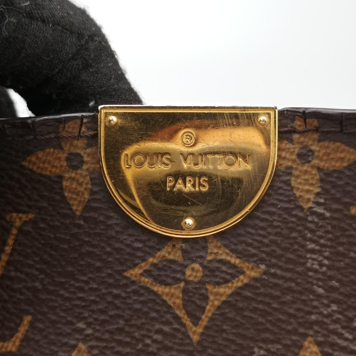 Pre-owned Louis Vuitton Flandrin Brown×Black Monogram canvas×calf leather M41595 handbag | stylenewstar