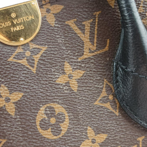 Pre-owned Louis Vuitton Flandrin Brown×Black Monogram canvas×calf leather M41595 handbag | stylenewstar