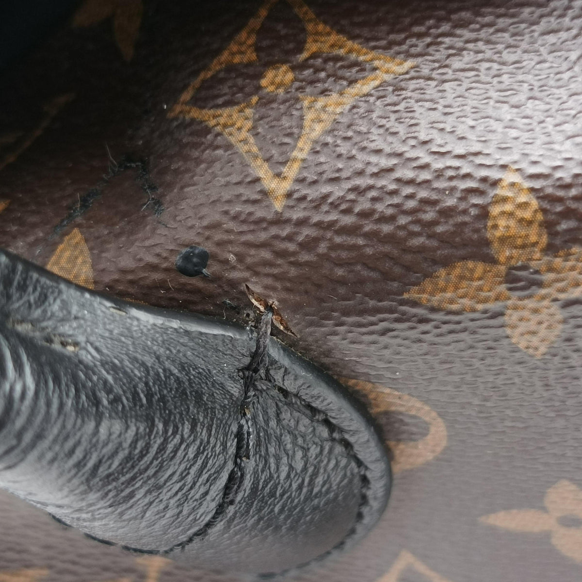 Pre-owned Louis Vuitton Flandrin Brown×Black Monogram canvas×calf leather M41595 handbag | stylenewstar