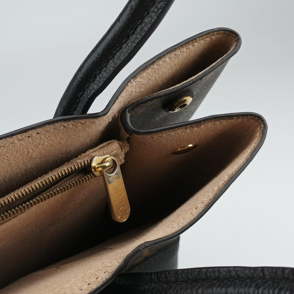 Pre-owned Louis Vuitton Flandrin Brown×Black Monogram canvas×calf leather M41595 handbag | stylenewstar