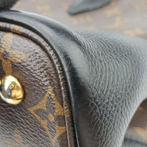 Pre-owned Louis Vuitton Flandrin Brown×Black Monogram canvas×calf leather M41595 handbag | stylenewstar