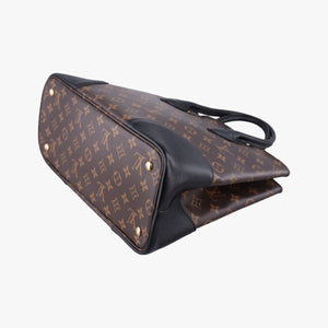 Pre-owned Louis Vuitton Flandrin Brown×Black Monogram canvas×calf leather M41595 handbag | stylenewstar