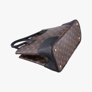 Pre-owned Louis Vuitton Flandrin Brown×Black Monogram canvas×calf leather M41595 handbag | stylenewstar