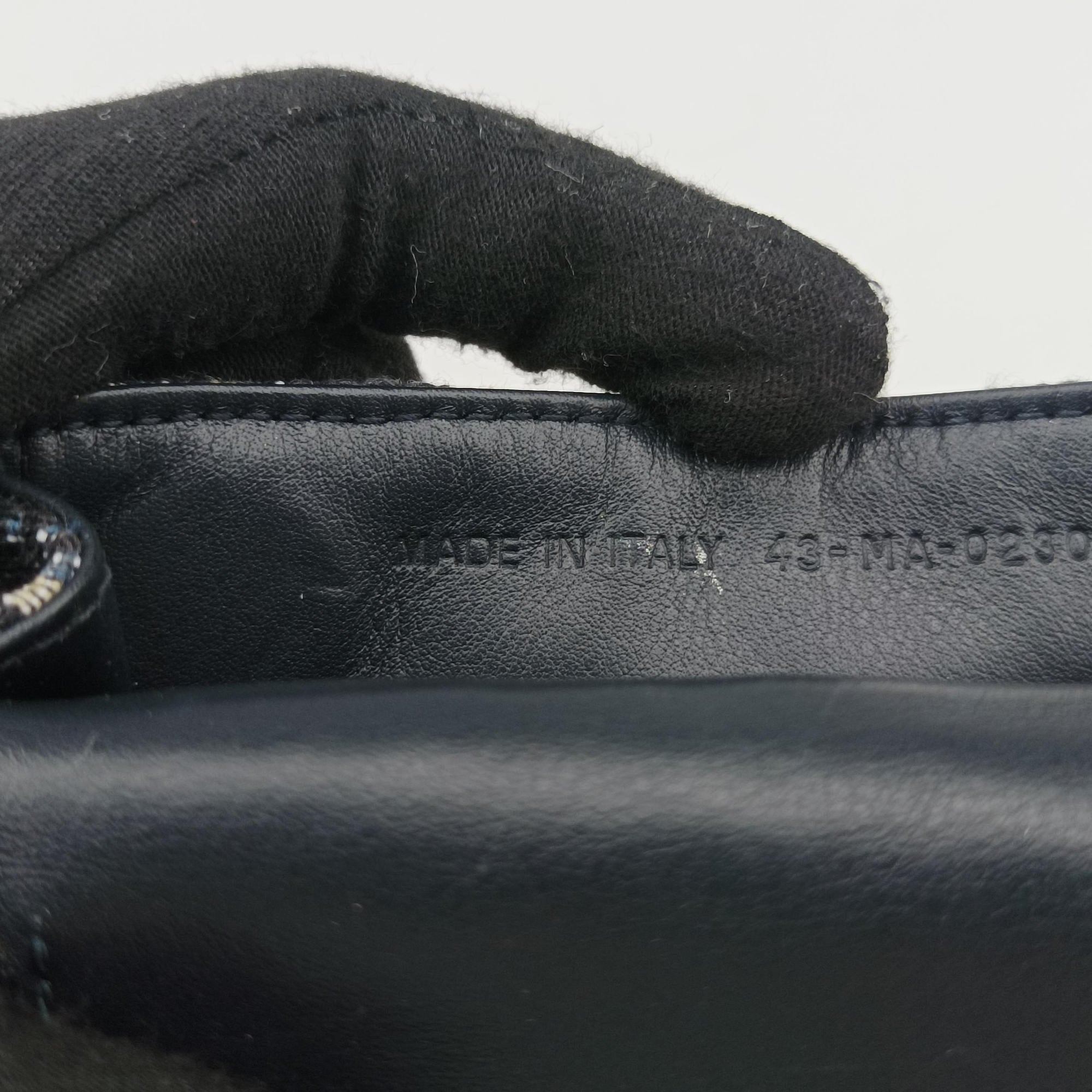 Secondhand Christian Dior Saddle Navy×Gray jacquard  shoulderbag | stylenewstar
