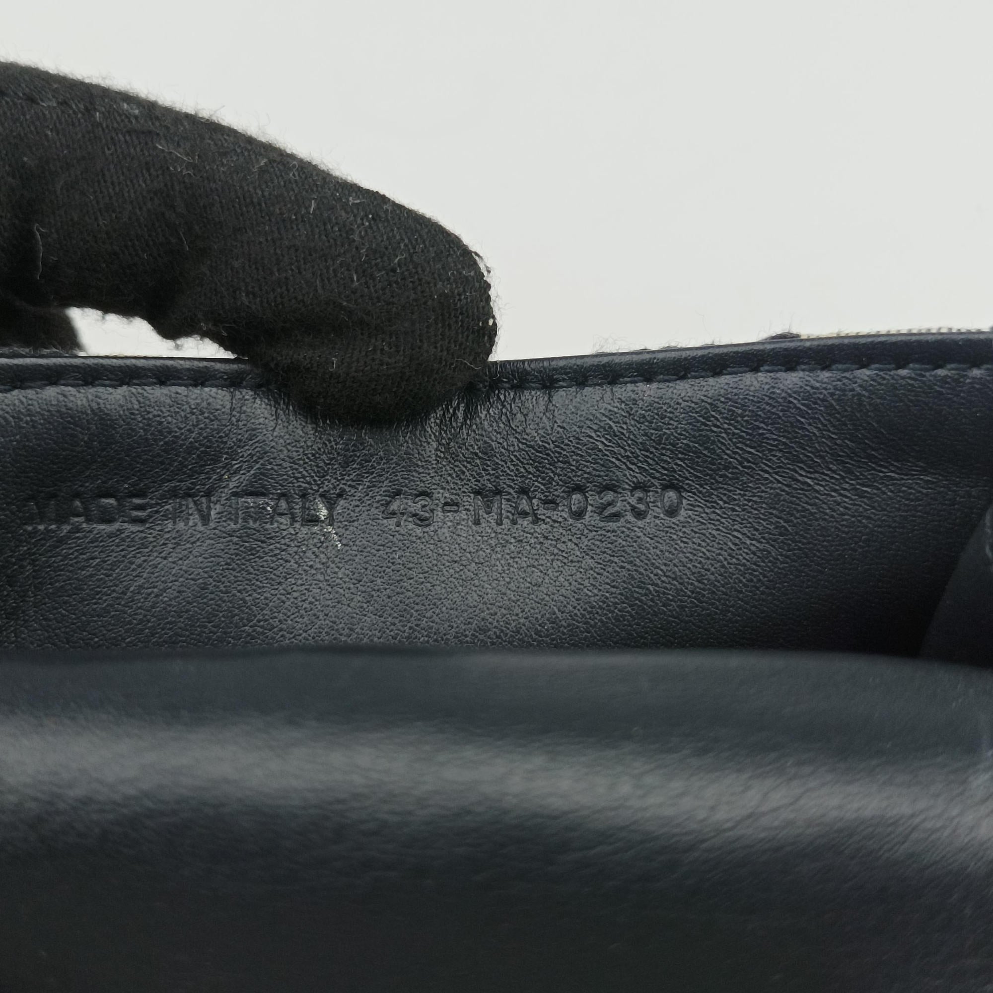 Secondhand Christian Dior Saddle Navy×Gray jacquard  shoulderbag | stylenewstar
