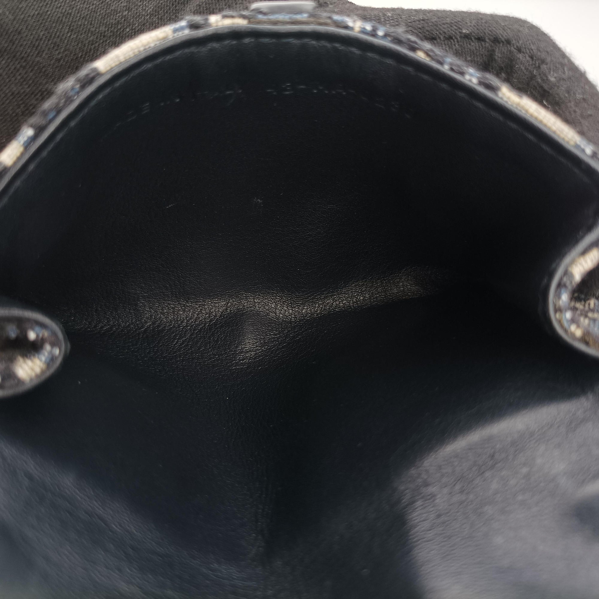 Secondhand Christian Dior Saddle Navy×Gray jacquard  shoulderbag | stylenewstar