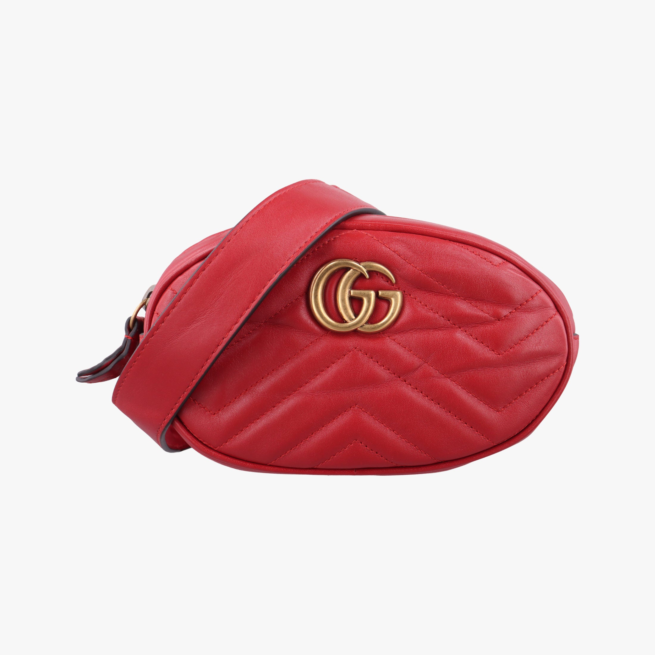 Vintage Gucci GG Marmont Red Leather 476434 bum bag/waist bag | stylenewstar