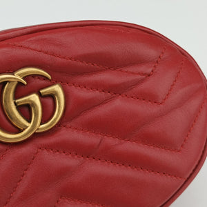 Vintage Gucci GG Marmont Red Leather 476434 bum bag/waist bag | stylenewstar