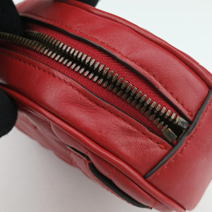 Vintage Gucci GG Marmont Red Leather 476434 bum bag/waist bag | stylenewstar