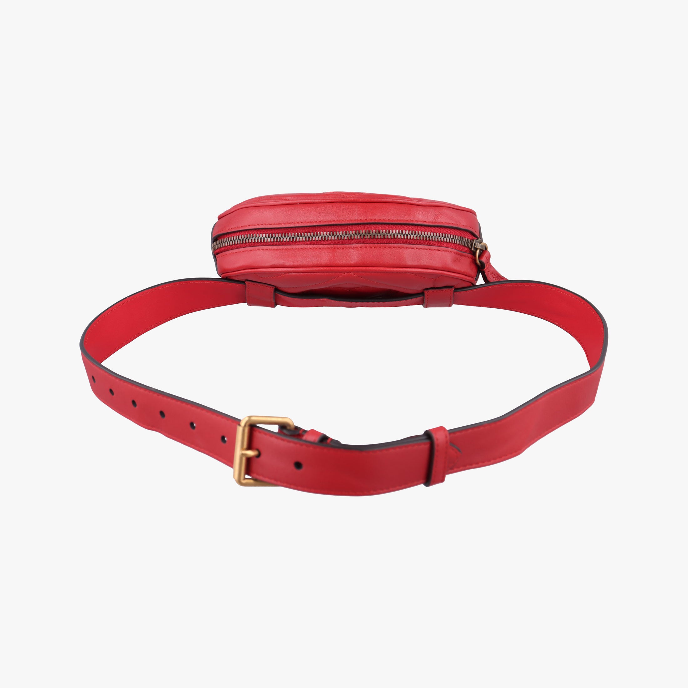 Vintage Gucci GG Marmont Red Leather 476434 bum bag/waist bag | stylenewstar