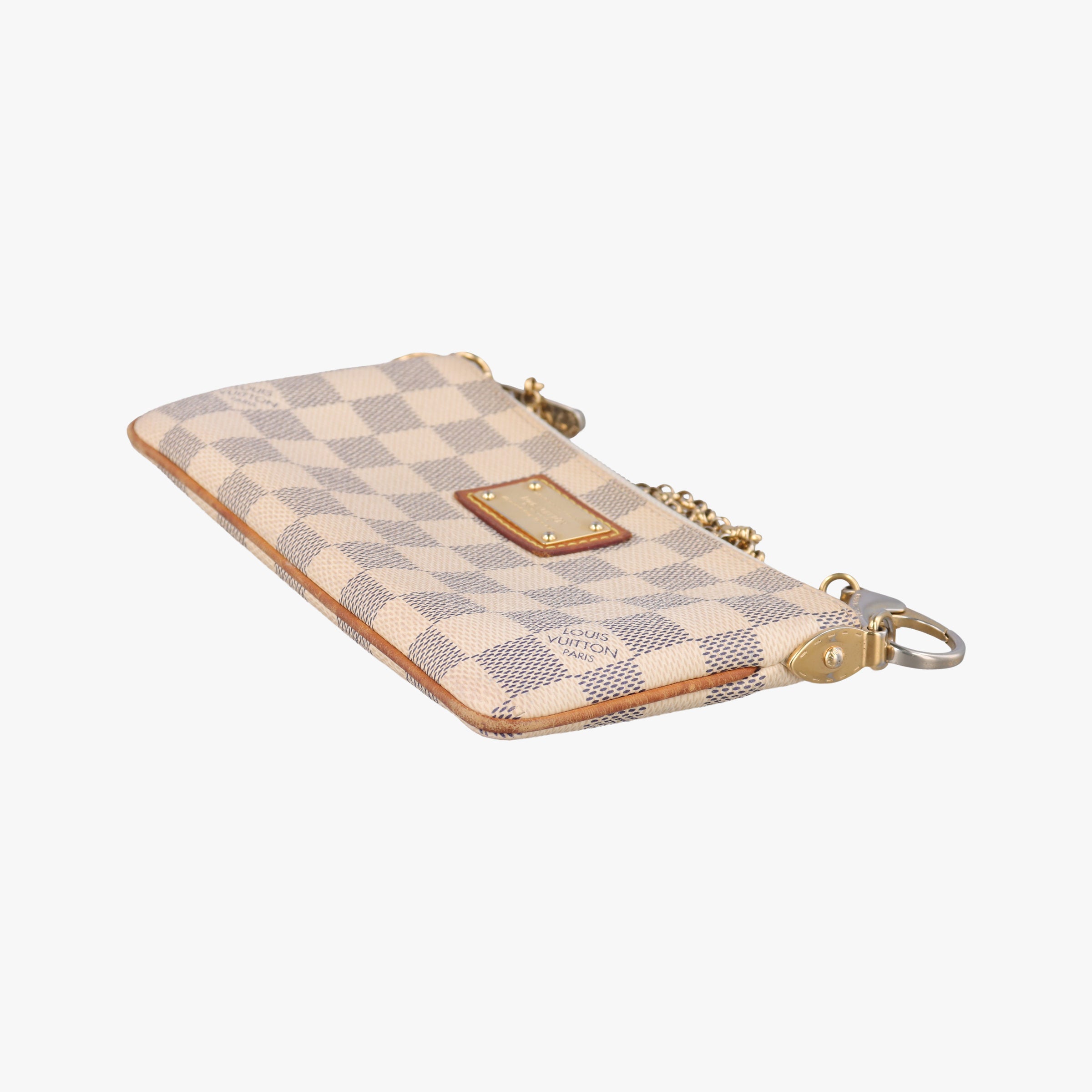 Pre-owned Louis Vuitton Pochette Mila MM AZUR Damier Canvas N60027 handbag | stylenewstar