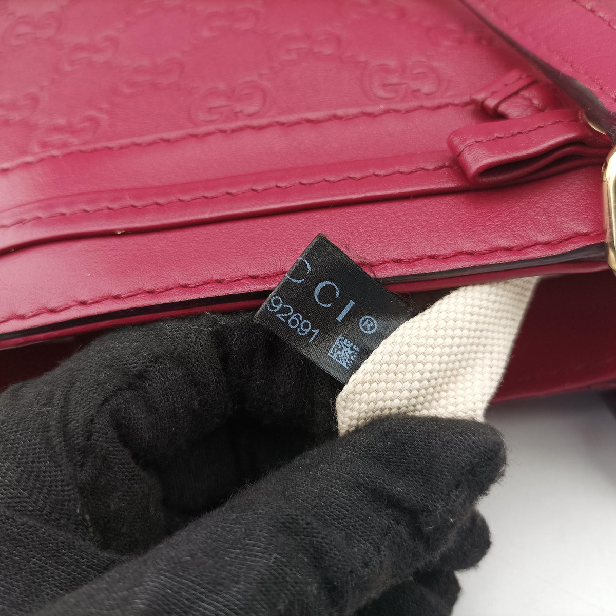 Secondhand Gucci Guccissima Mayfair Rose Leather 257061 handbag | stylenewstar