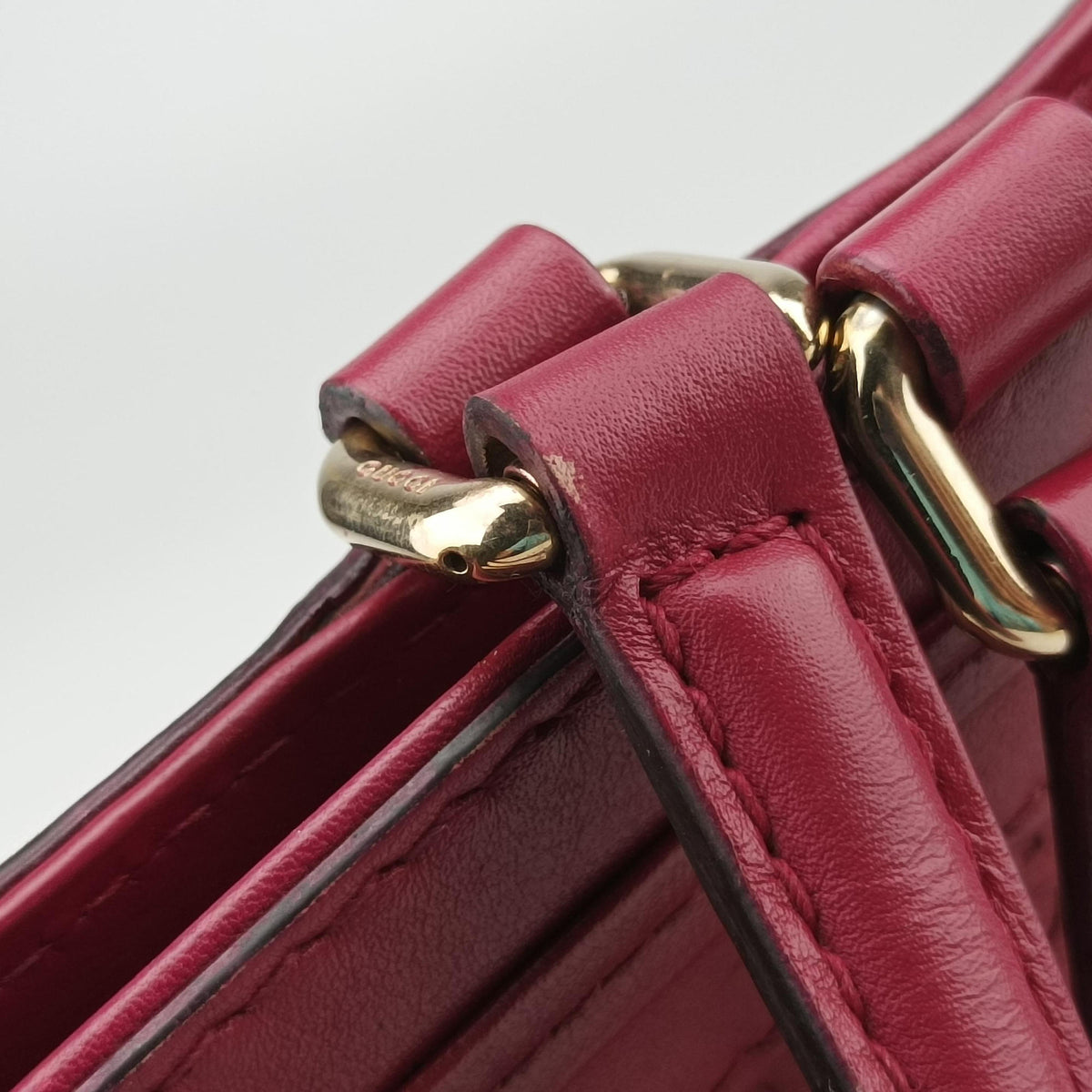 Secondhand Gucci Guccissima Mayfair Rose Leather 257061 handbag | stylenewstar
