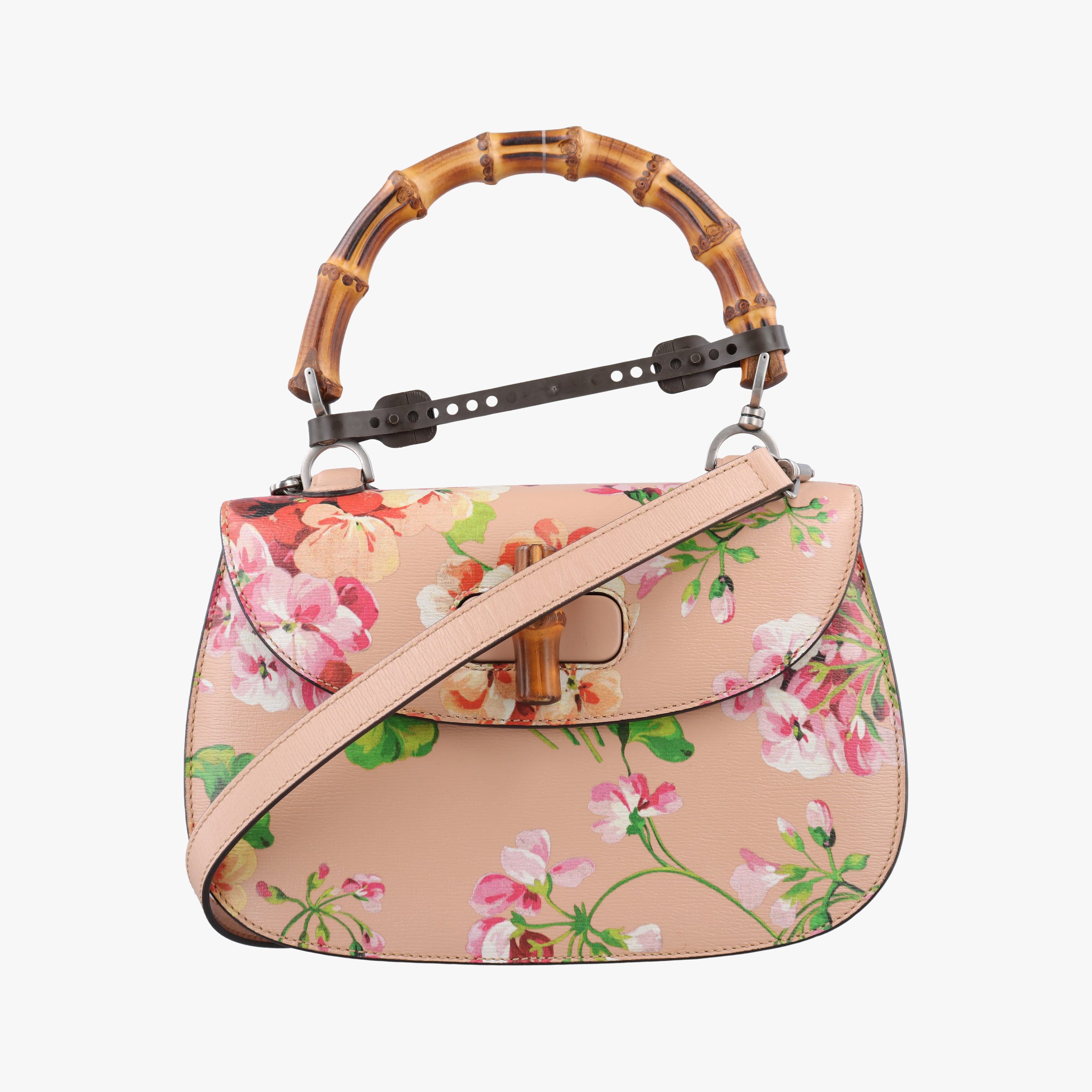 Vintage Gucci Bamboo Pink×Multicolour Leather 409398 shoulderbag | stylenewstar