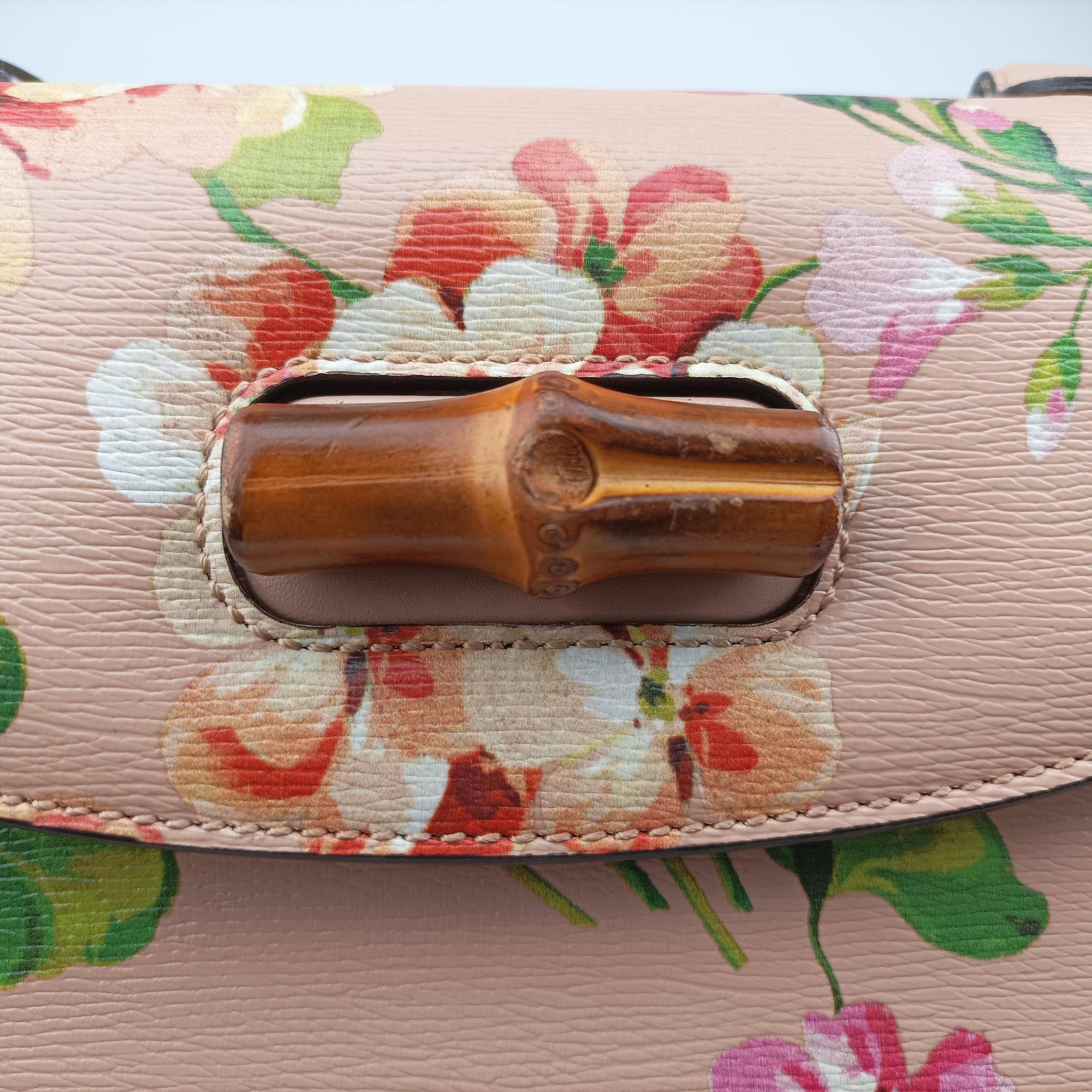 Vintage Gucci Bamboo Pink×Multicolour Leather 409398 shoulderbag | stylenewstar