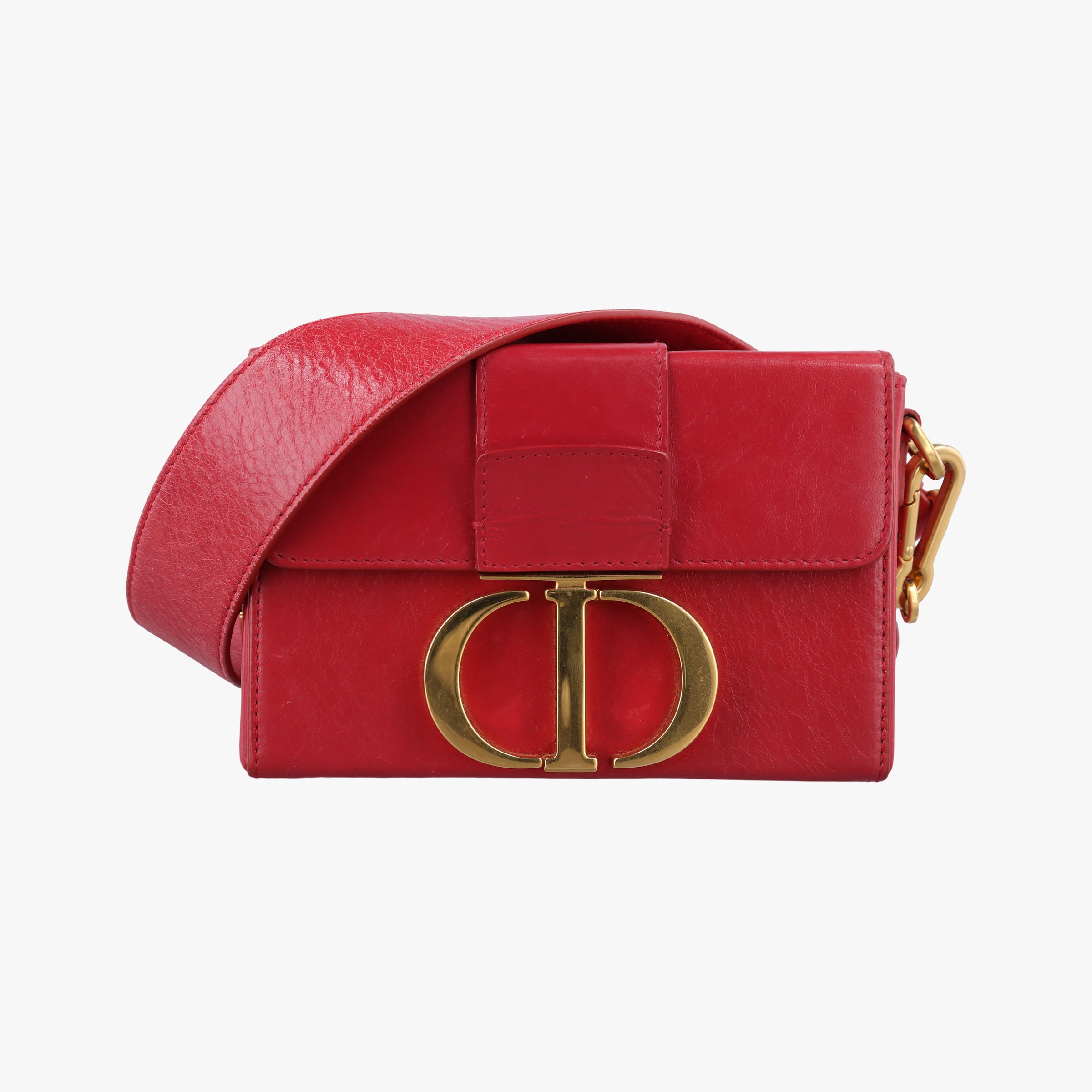 Pre-owned Christian Dior 30 MONTAIGNE Red Leather  shoulderbag | stylenewstar